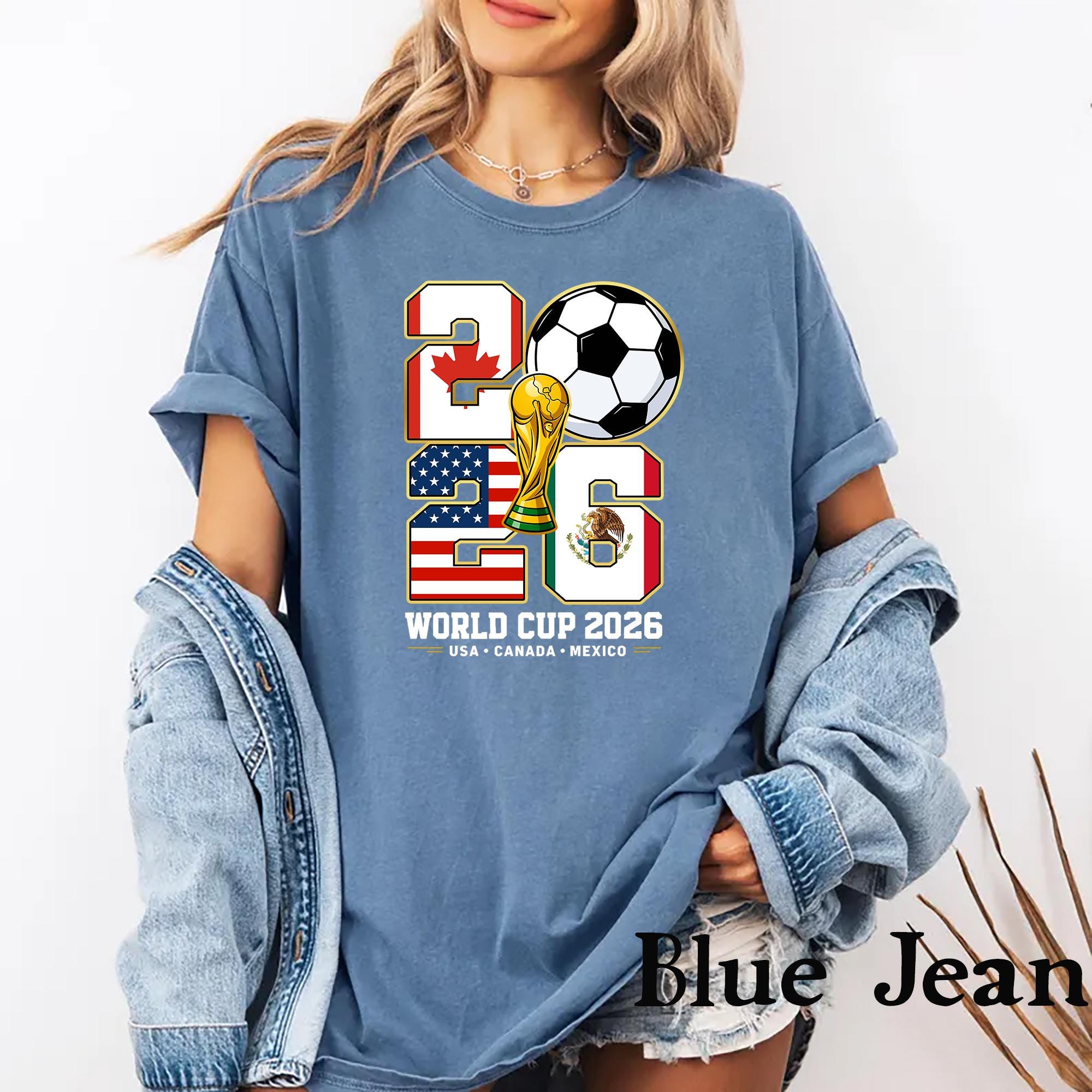 World Soccer 2026 Soccer Host Cities Usa Canada Mexico Soccer Fan Tee