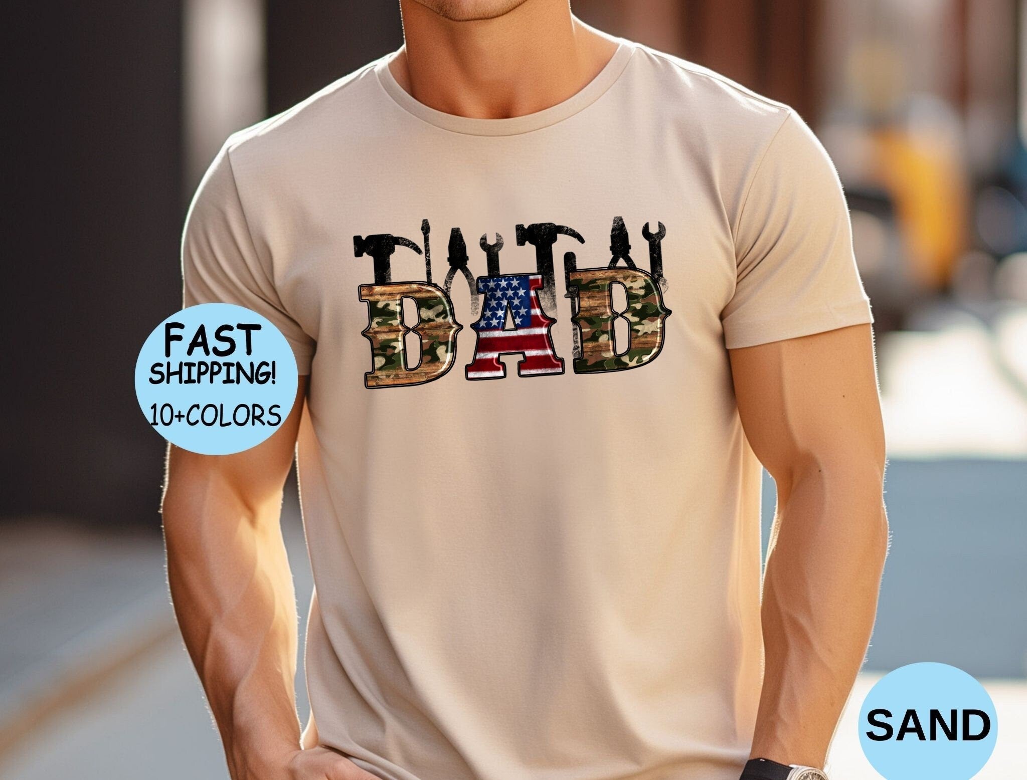 4th July Dad Father'S Day Usa Flag Handyman Dad Usa Flag Dad Patriotic Dad Tee Birthday Dad