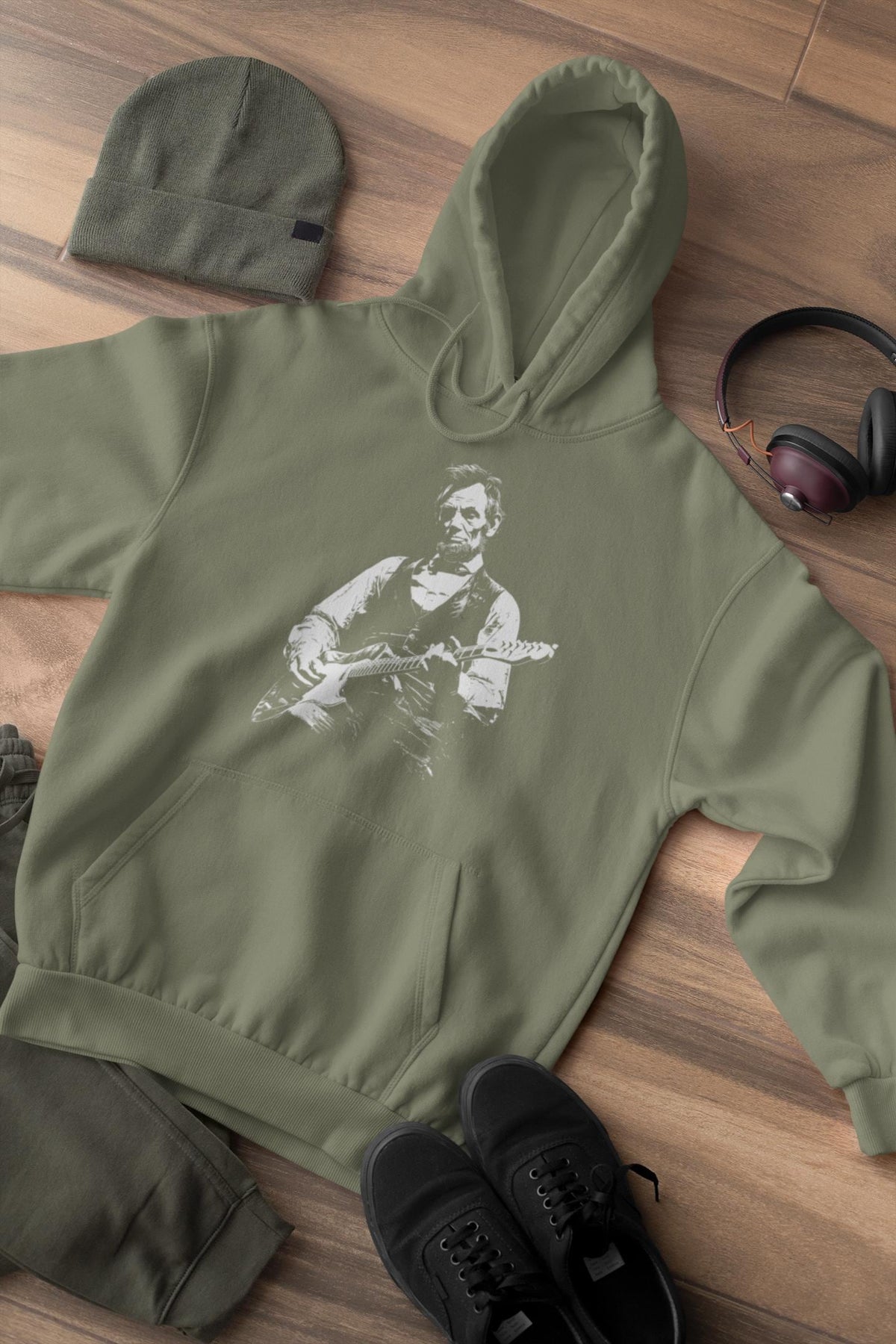 Abraham Lincoln Guitar Retro Political Humor Tee Unisex
