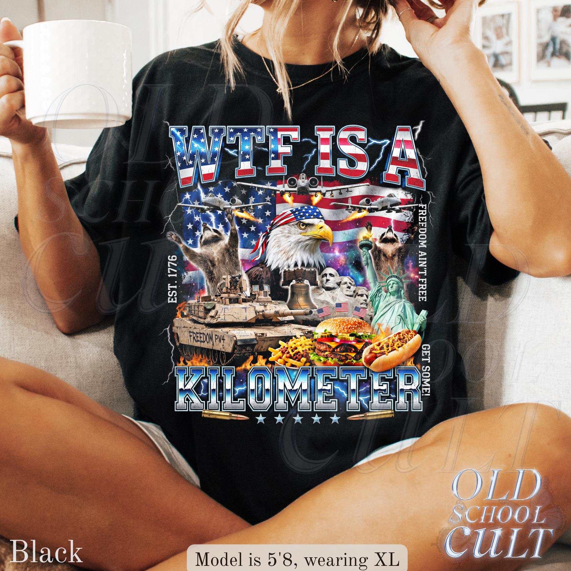 Wtf Kilometer Usa Patriotic Vintage American Eagle Meme 4th July Retro Freedom