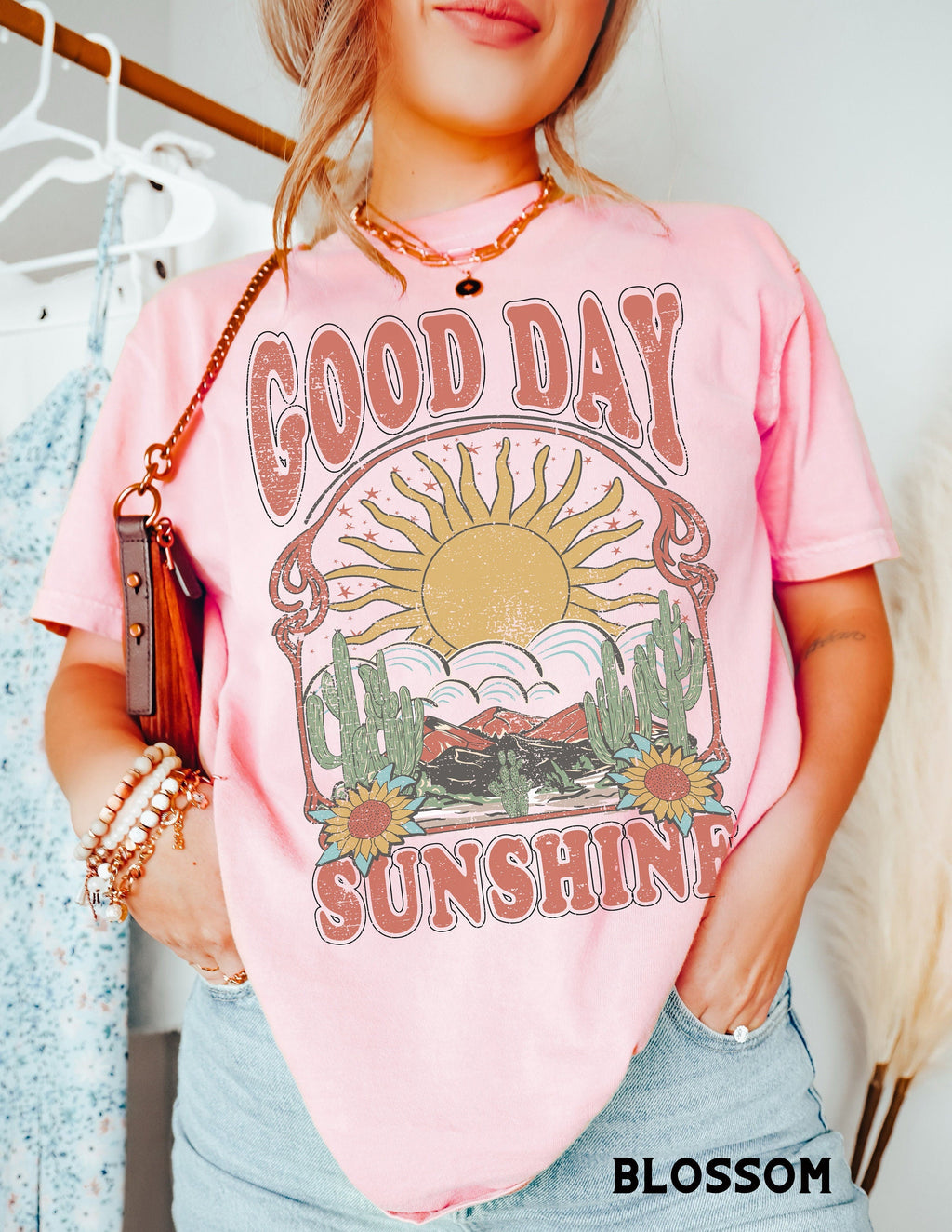 Good Day Sunshine Tee Comfort Colors Tee Sun Sun Boho Tee Retro 70s Hippie Oversized Tee