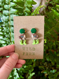 Mallard Duck Rain Boot Polymer Clay Silver Earrings Unisex , , , Long Sleeve Tee