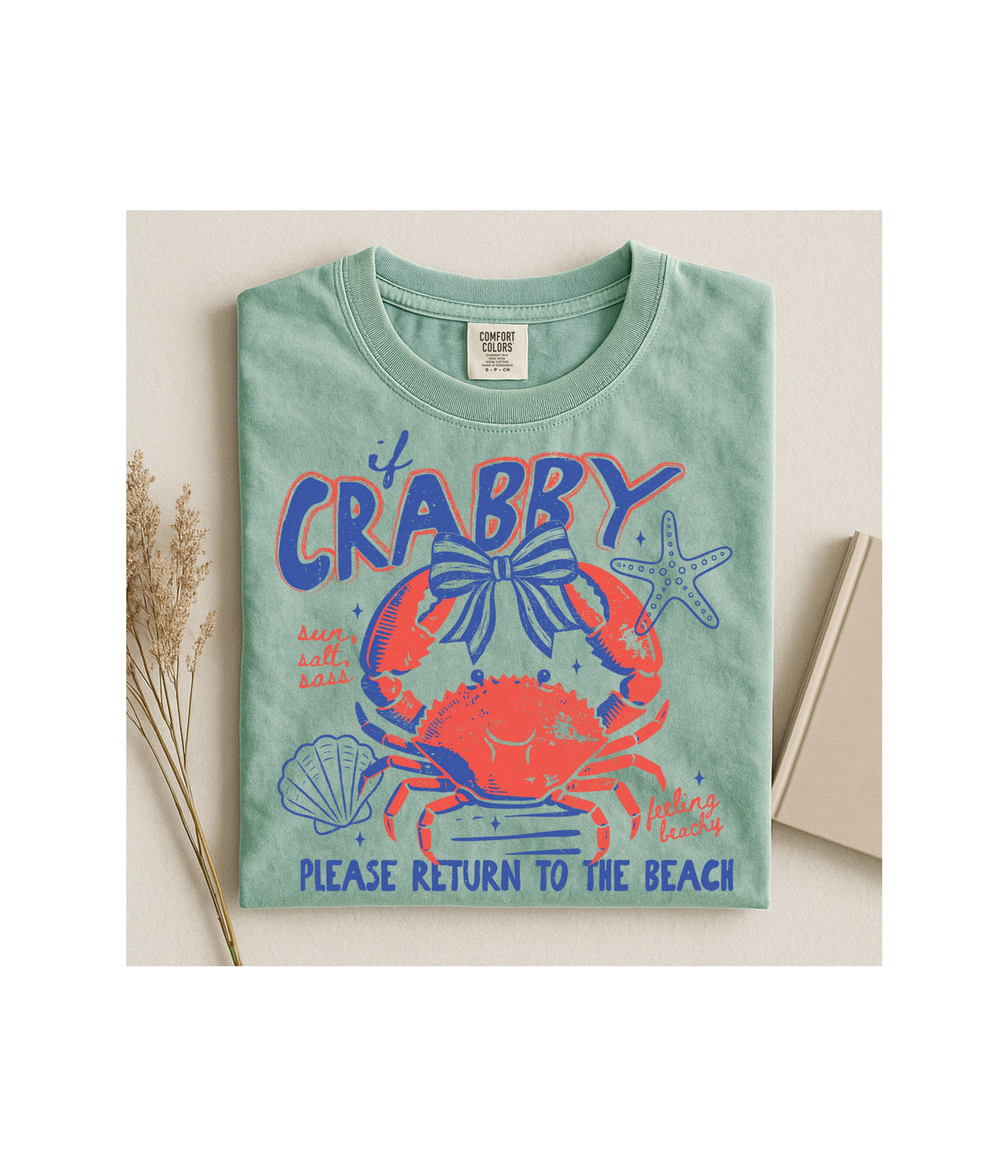 Crabby - Please Return To the Beach Comfort Colors Unisex , , , Long Sleeve Tee