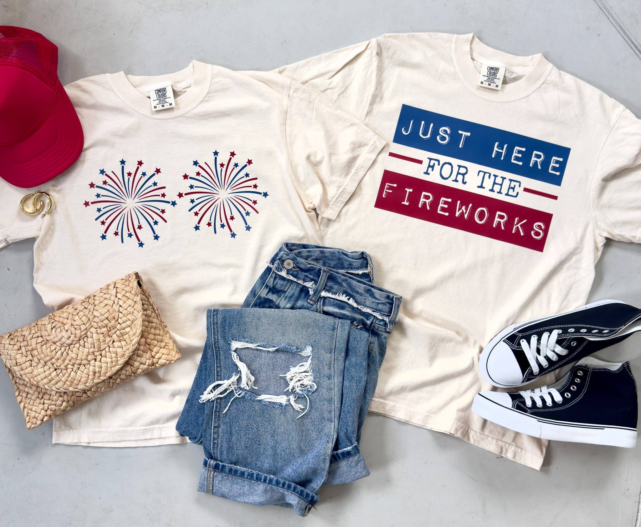 Just Here For the Fireworks Couples Tees Unisex , , , Long Sleeve Tee