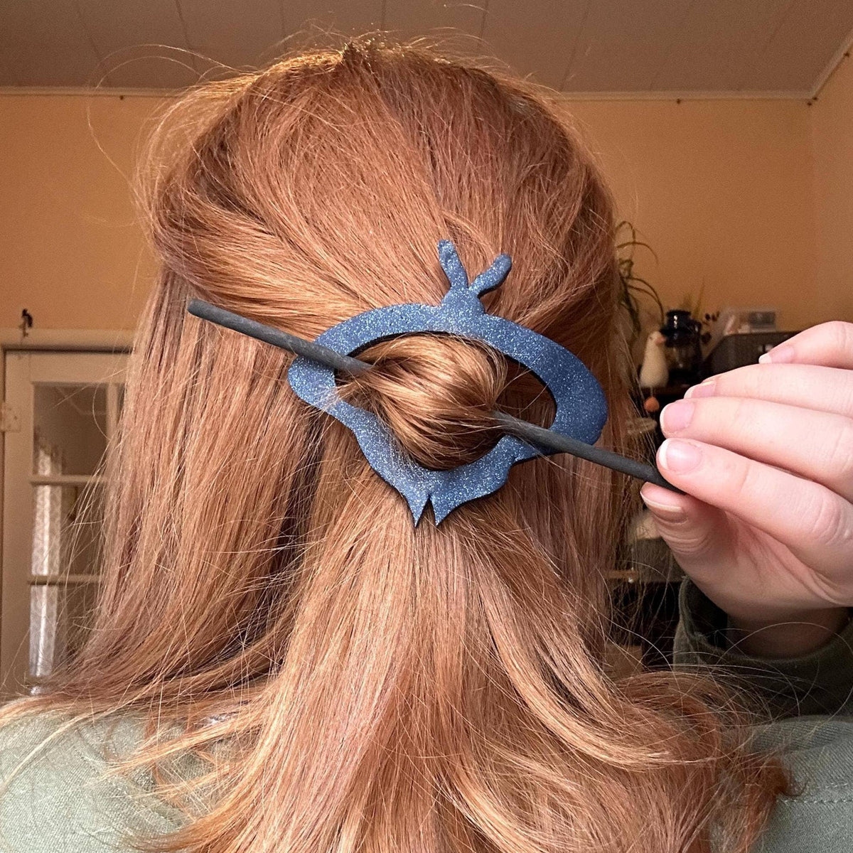 Celestial Moth Hair Slide, Polymer Clay Barrette Unisex , , , Long Sleeve Tee