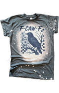 F-Caw-F Raven Checkered Bleached Tee Unisex , , , Long Sleeve Tee