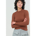 Textured High-Neck Fitted Top Unisex , , , Long Sleeve Tee