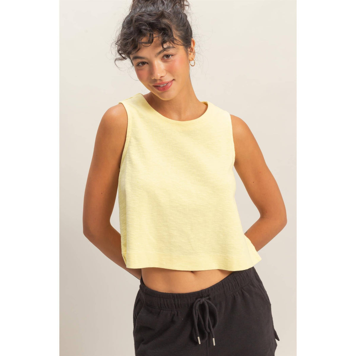Sleeveless Boxy Fit Crew Neck Top Unisex , , , Long Sleeve Tee