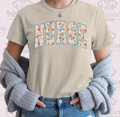Boho Nurse Floral - Gildan Softstyle Unisex , , , Long Sleeve Tee