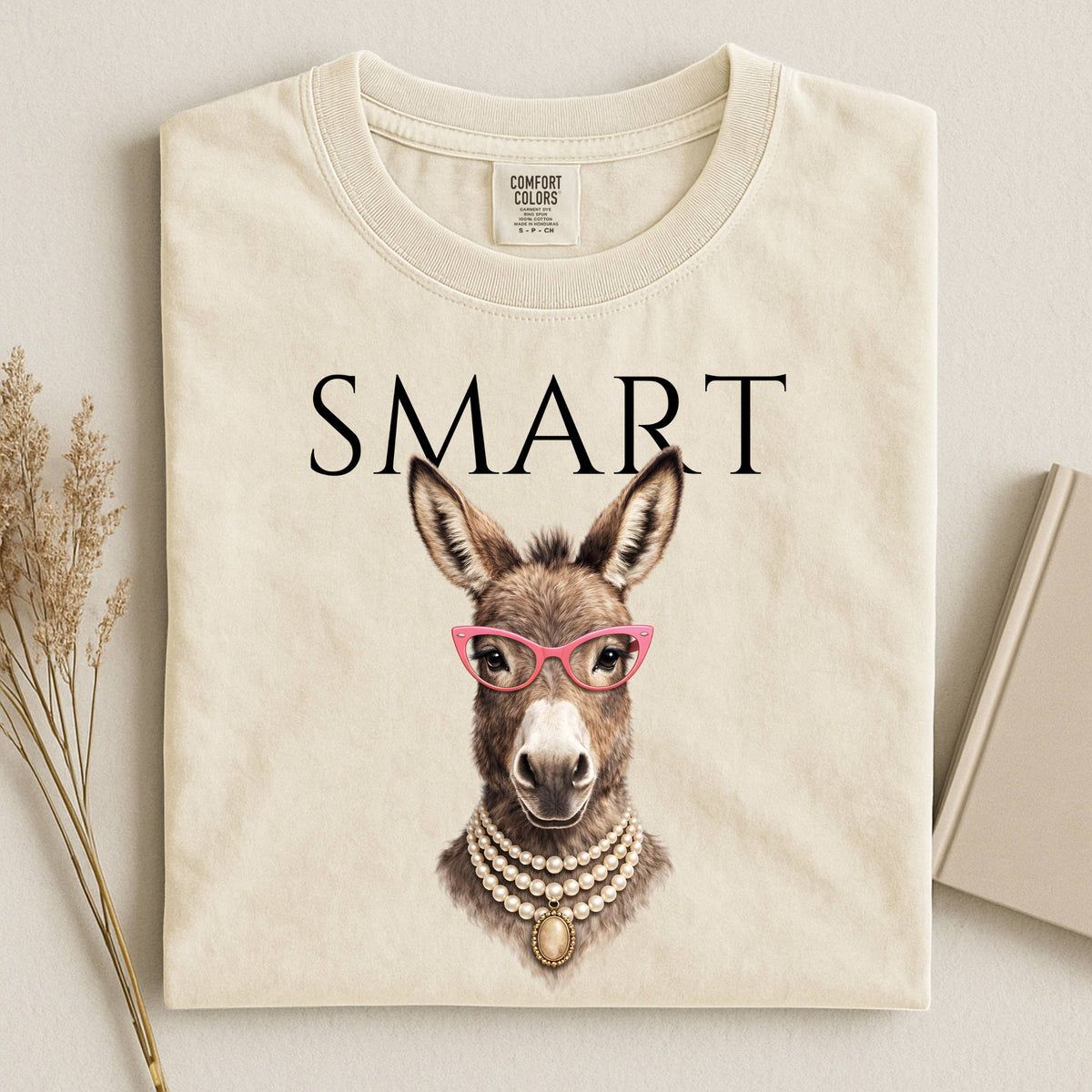 Smart Cute Donkey Comfort Colors Unisex , , , Long Sleeve Tee