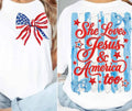 Jesus & America Comfort Colors 4th July Summer Unisex , , , Long Sleeve Tee