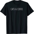 cats and Coffee Funny cat Theme Texted By Coffee Lover Men Women Kids Unisex , , , Long Sleeve Tee