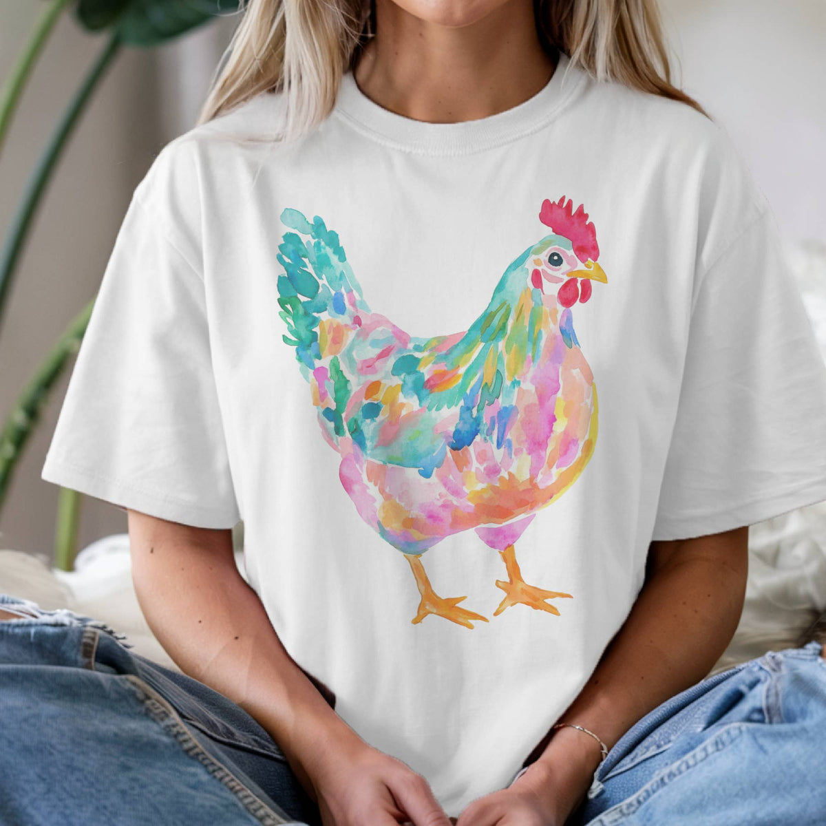 Chicken Preppy Country Rooster Farmers Market Graphic Tee Unisex , , , Long Sleeve Tee