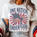 USA One Nation Under God Patriotic Flag Faith Graphic Tee Unisex , , , Long Sleeve Tee