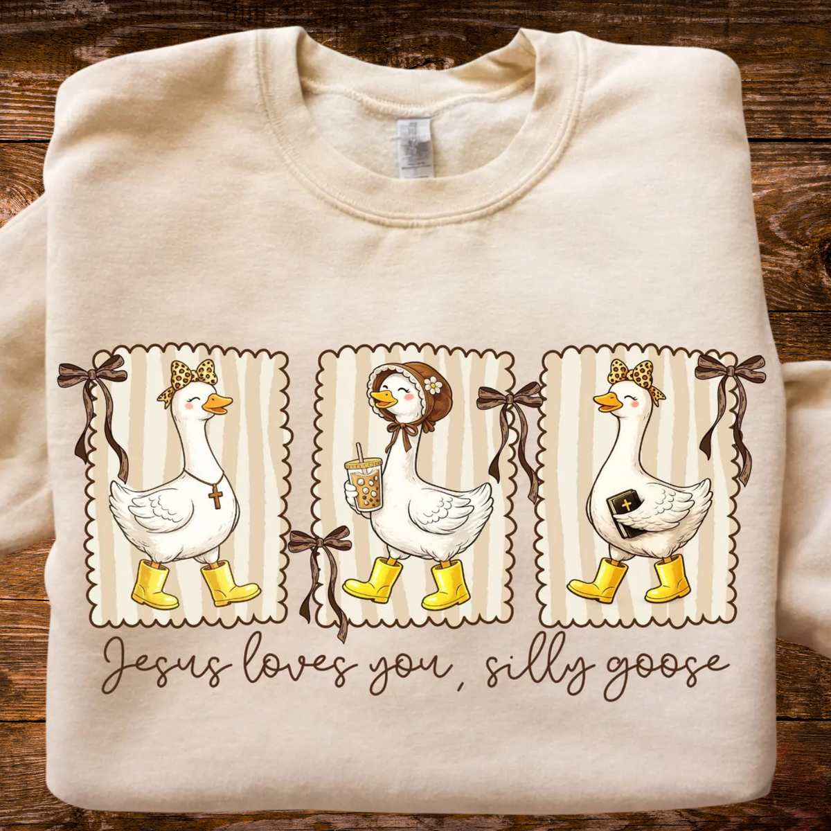Jesus Loves You Silly Goose / Unisex , , , Long Sleeve Tee