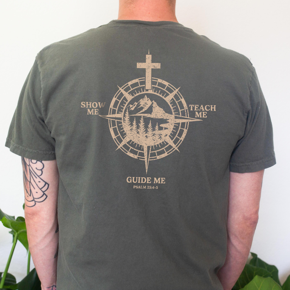 Guide Show Teach Me Compass Christian Graphic Tee Unisex , , , Long Sleeve Tee