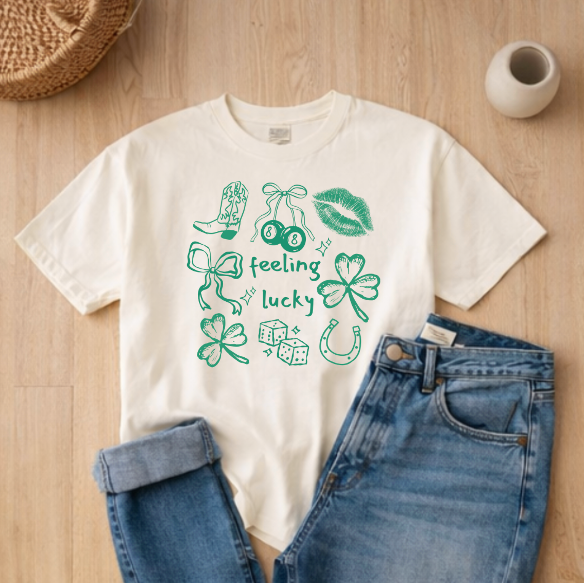 Feeling Lucky St. Patrick's Day Graphic Tee Unisex , , , Long Sleeve Tee