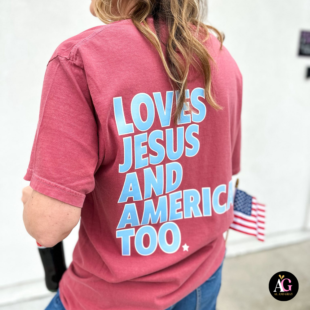 Loves Jesus and America Too Unisex , , , Long Sleeve Tee