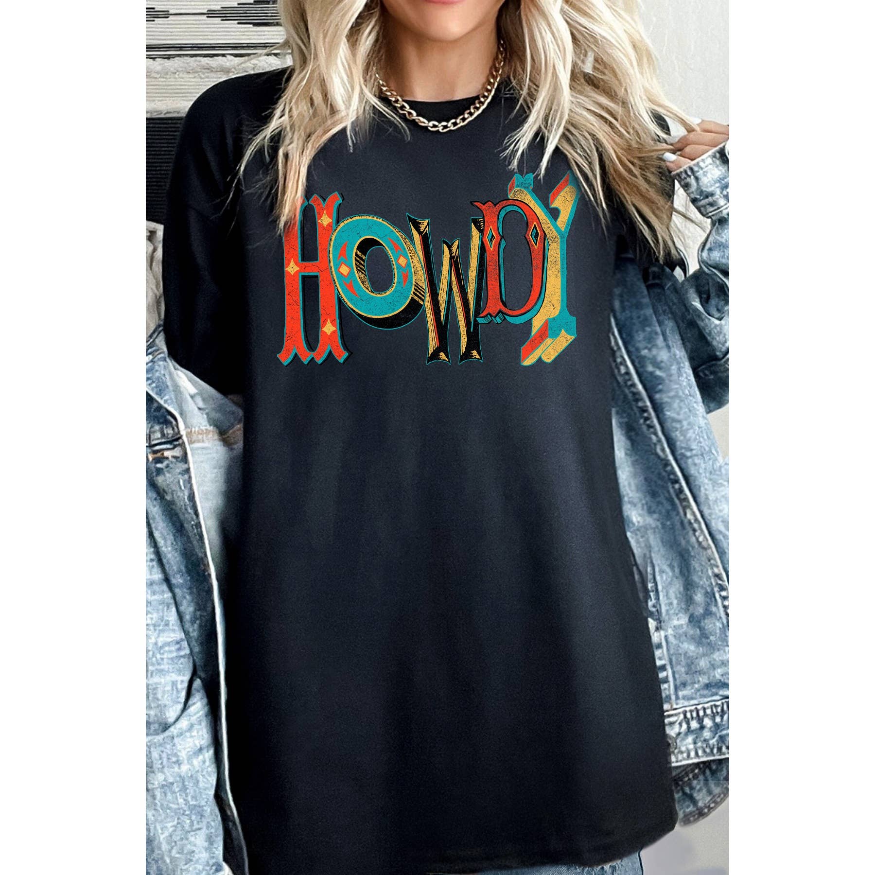 Howdy Graphic Relaxed Cotton | MB1541 Unisex , , , Long Sleeve Tee