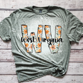 West Virgina Floral Bleached Unisex , , , Long Sleeve Tee