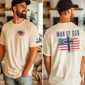 Man of God USA Flag Graphic Tee Unisex , , , Long Sleeve Tee