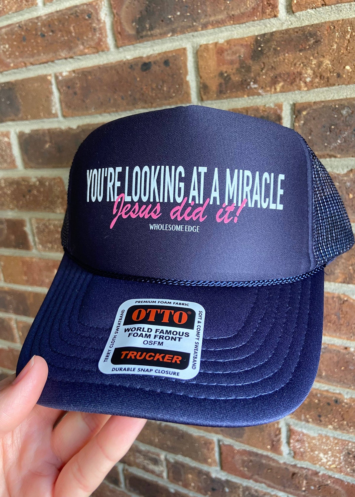 You're Looking At A Miracle - Christian Hat (Pink) Unisex , , , Long Sleeve Tee
