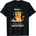 Shhh I'm Solving A Mystery Cat Detective Book Lover Unisex , , , Long Sleeve Tee