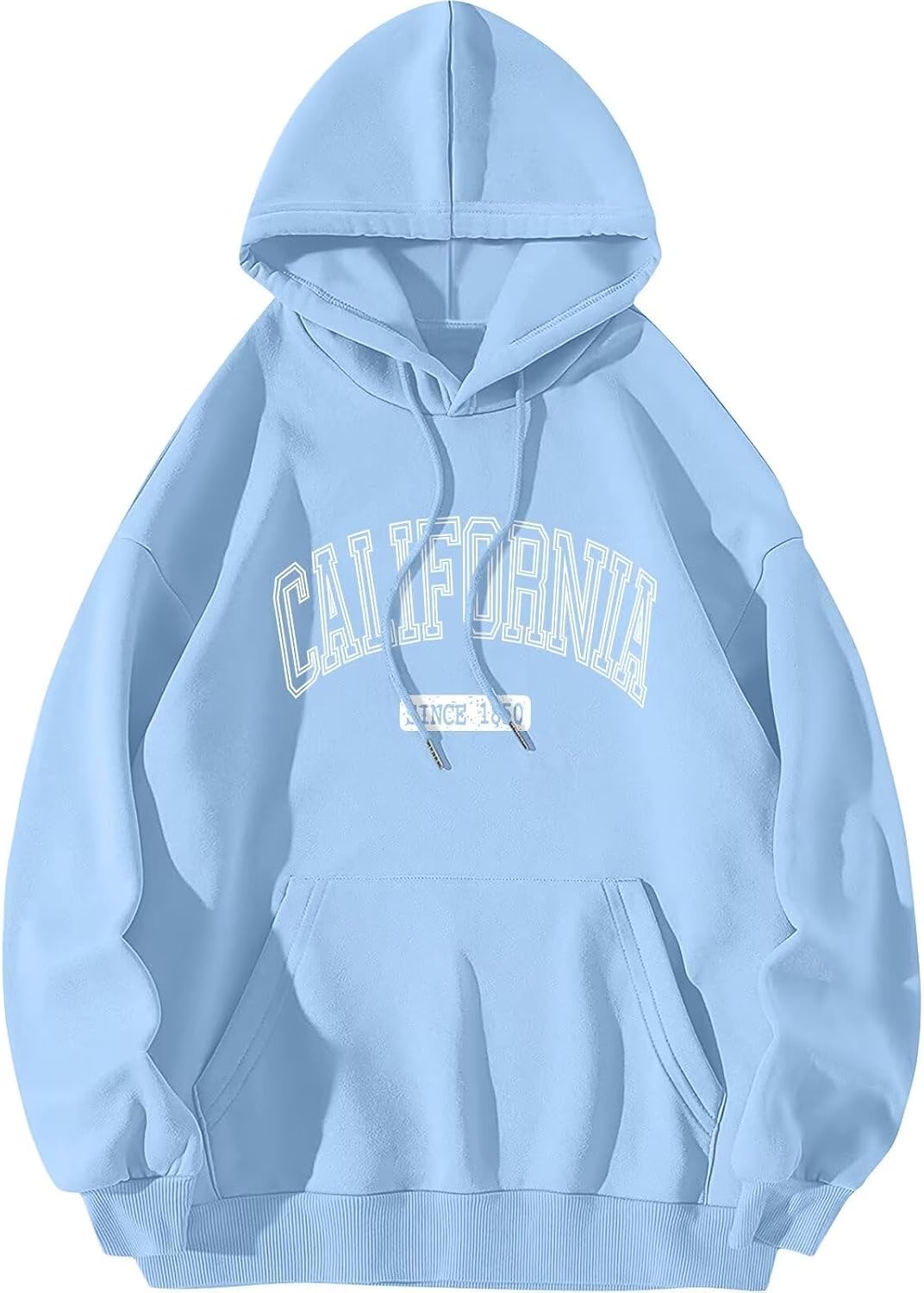 Letter Graphic Print Hoodies for Women Oversized Long Sleeve Casual Drawstring Fall Pullover Sweatshirt Tops