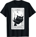 The Lovers Cat Humor Tarot Card Halloween Black Cats Lover Unisex , , , Long Sleeve Tee