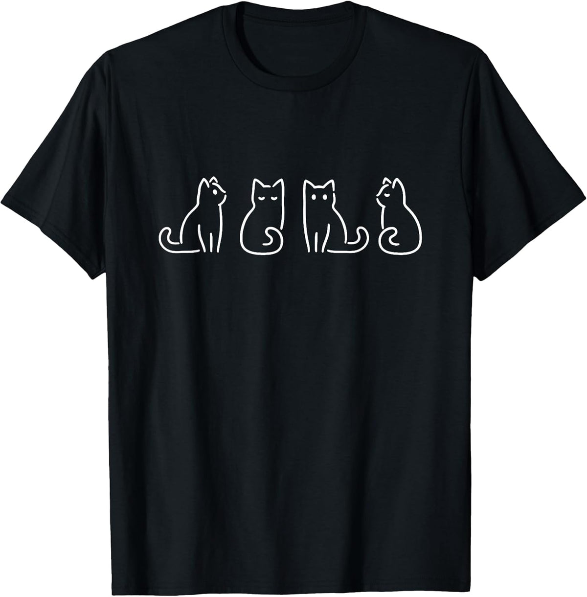 Cat Poses Cat Lover Minimalist Art Unisex , , , Long Sleeve Tee