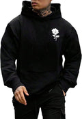 Men's Graphic Print Long Sleeve Drawstring Hoodie Pullover Sweatshirt