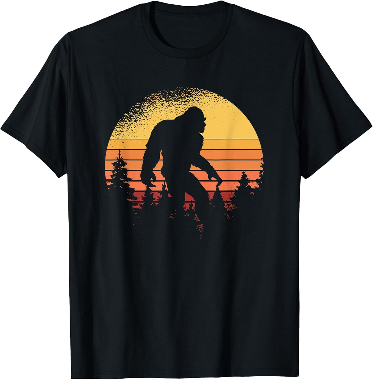 Retro Bigfoot Believer Silhouette Sasquatch Hide and Seek Unisex , , , Long Sleeve Tee