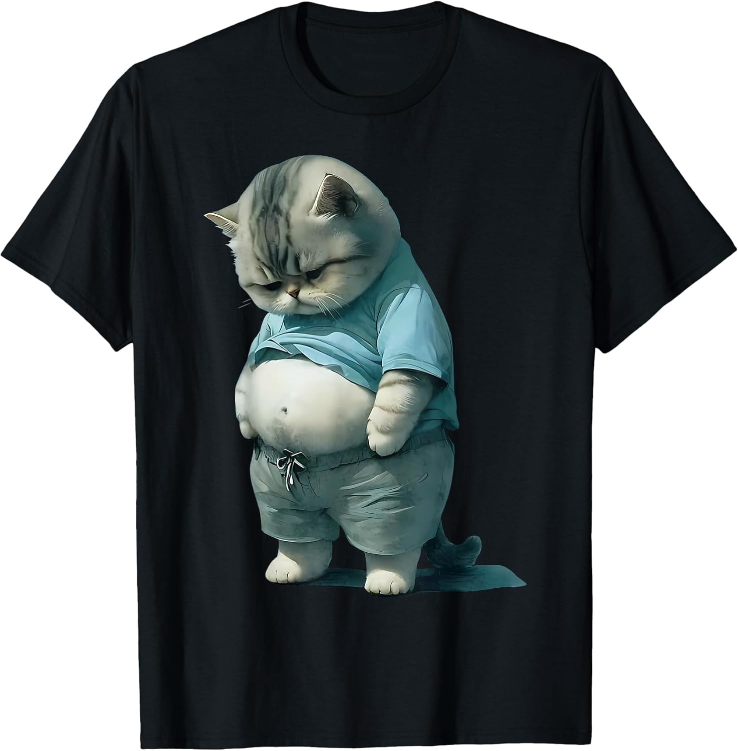 Funny Fat Cat Art Design Fat Kitten Cat Lover Unisex , , , Long Sleeve Tee
