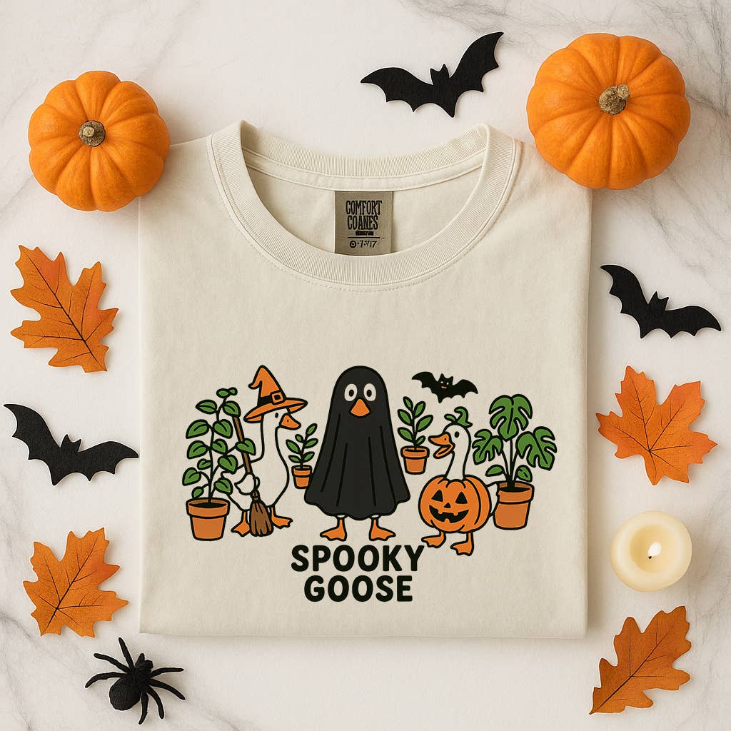 Spooky Goose Funny Halloween Shirt, Ghost Goose Tee Unisex , , , Long Sleeve Tee
