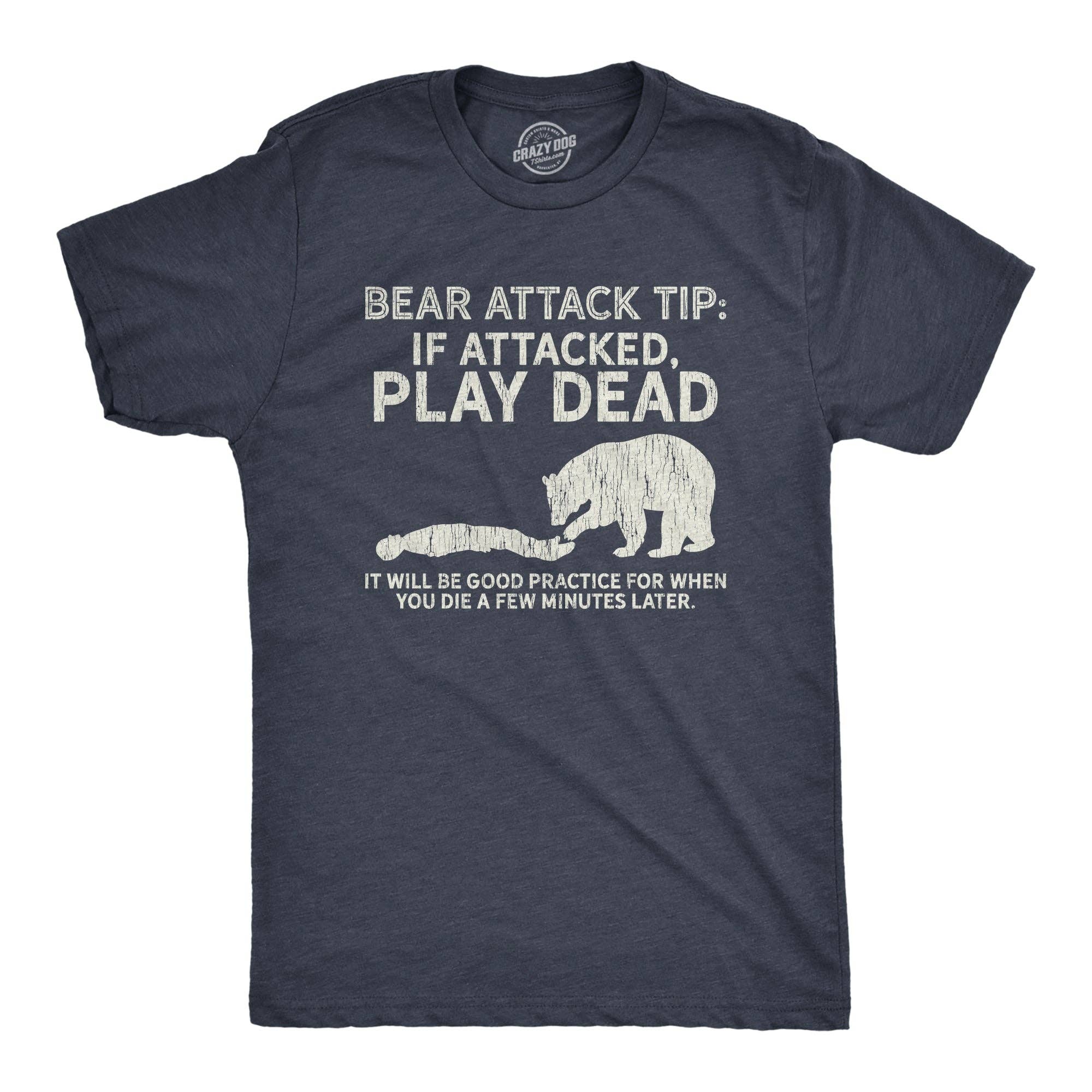 Bear Attack Tip Men's T Shirt Unisex , , , Long Sleeve Tee