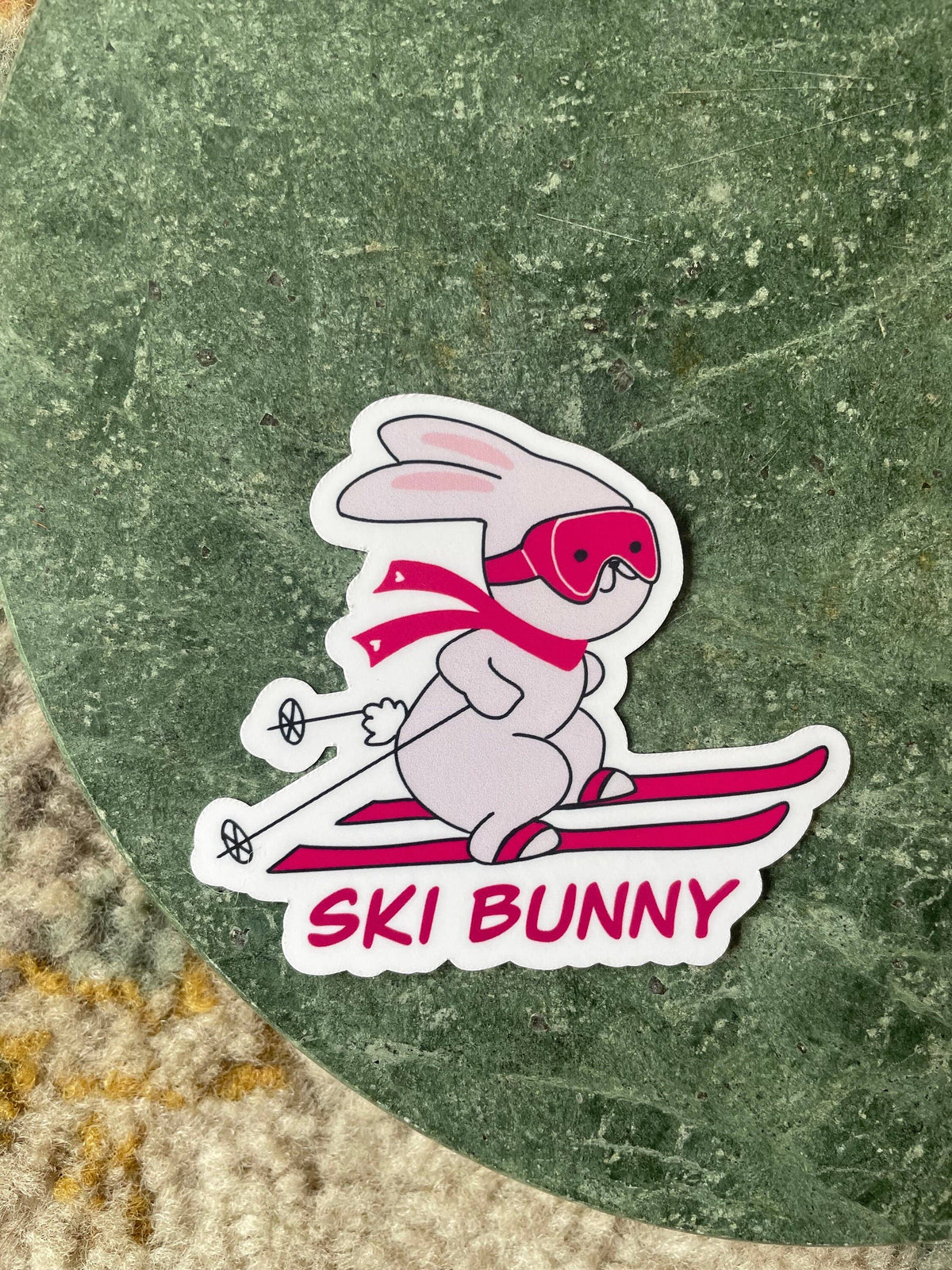 Ski Bunny Pun Ski Sticker Unisex , , , Long Sleeve Tee