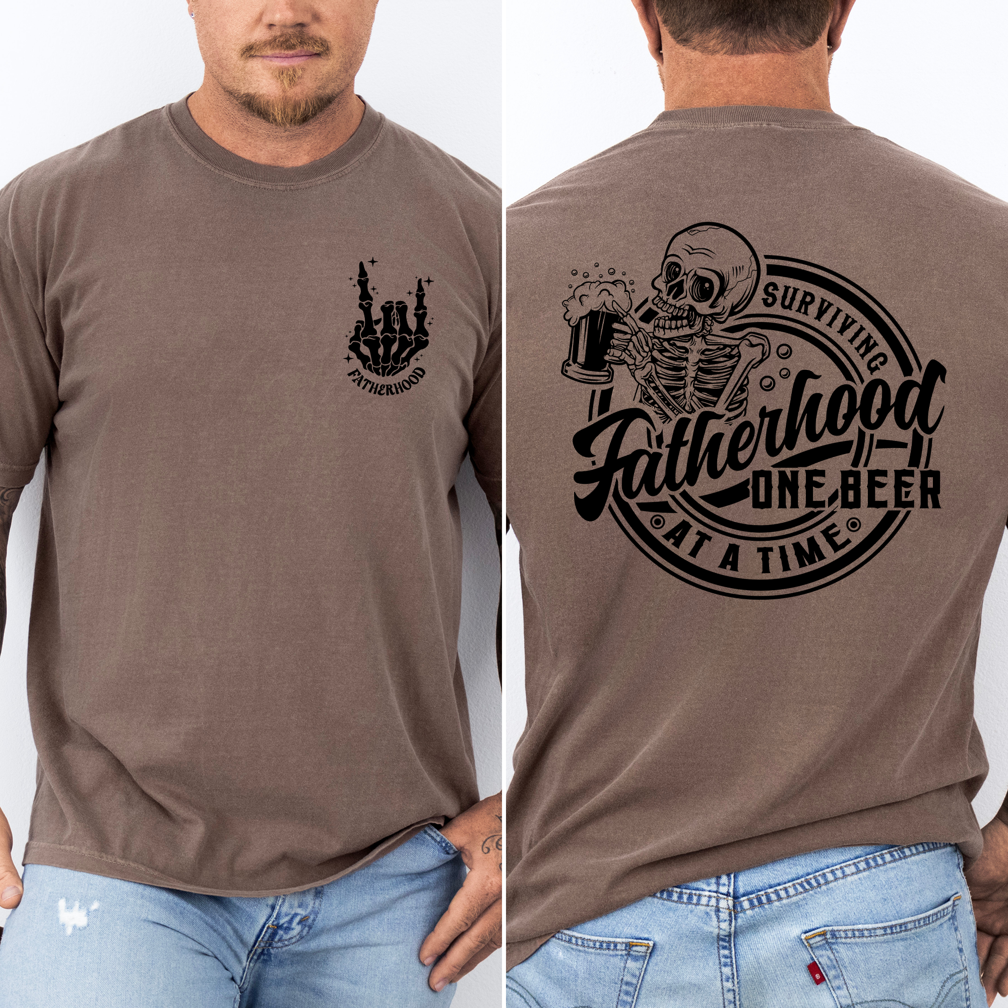 Fatherhood, One Beer At A Time Brother, Father's Day Unisex , , , Long Sleeve Tee