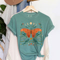 Moth Moon Phases and Ferns Celestial Unisex , , , Long Sleeve Tee