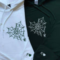 Matching Spider Web Heart Embroidery Hoodie, Embroidered Halloween Couple Hoodie, Gift for BoyFriend