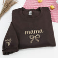 Embroidered Mama Sweatshirt, Personalized Mom Gift, Custom Sleeve