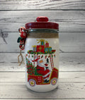 Christmas Santa in Golf Cart Mason Jar: Decoupage Candy or Cookie Jar