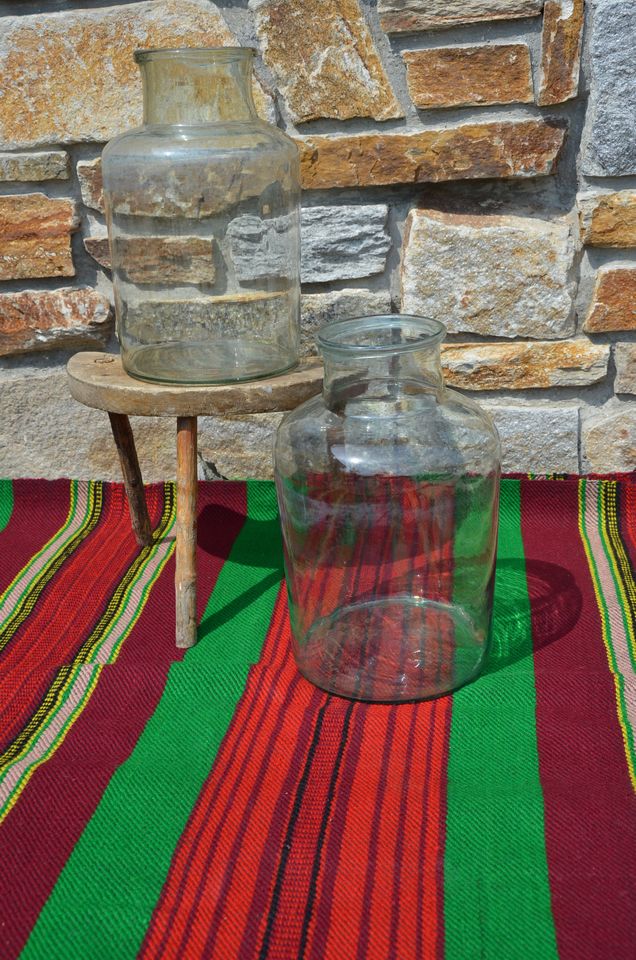 Beautiful French Candy Jars, French Jars, Antique Pickling Jar, Tall Glass Floor Vase, French Glassware, Mouth Blown Old Glass Jars