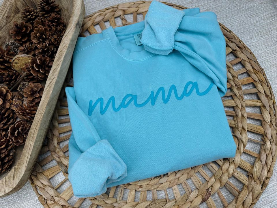 Comfort Colors Embroidered Mama Sweatshirt, Relaxed Fit