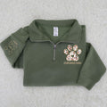 Personalized Embroidered Chihuahua Mom Quarter Zip Sweatshirt, T Shirt, Hoodie, Dog Lovers Gifts, Dog Paw Applique Sweater, Pet Lover Gifts