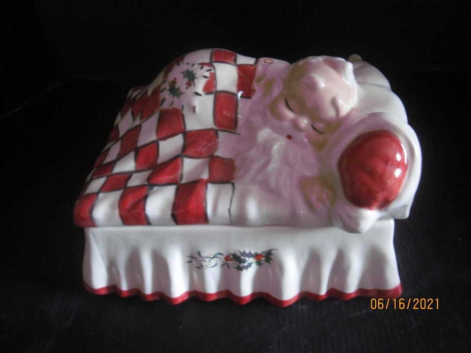 Santa Sleeping Treat/Candy Jar