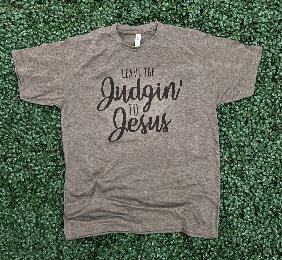 Leave the Judgin' To Jesus On Tultex Heather Brown Unisex , , , Long Sleeve Tee