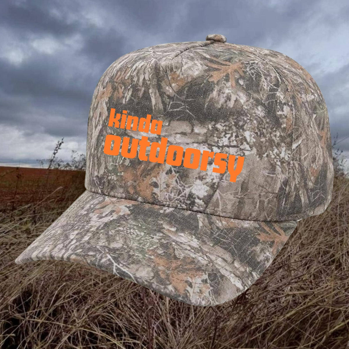 Kinda Outdoorsy High Profile Camo Hat Unisex , , , Long Sleeve Tee