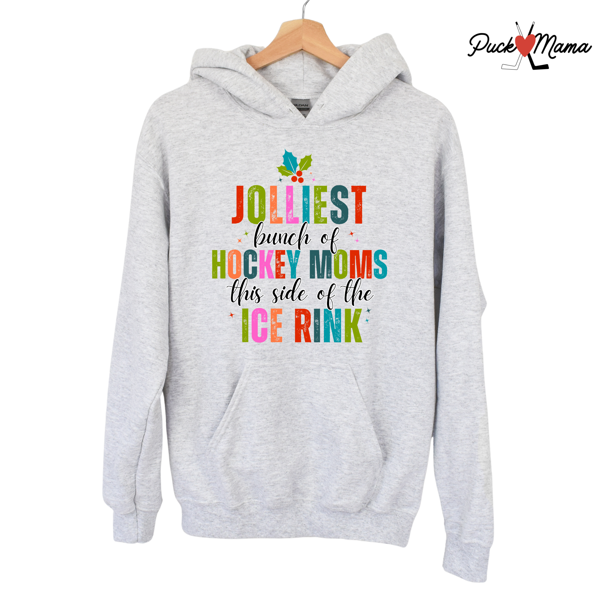 Jolliest Bunch of Hockey Moms Hooded Unisex , , , Long Sleeve Tee