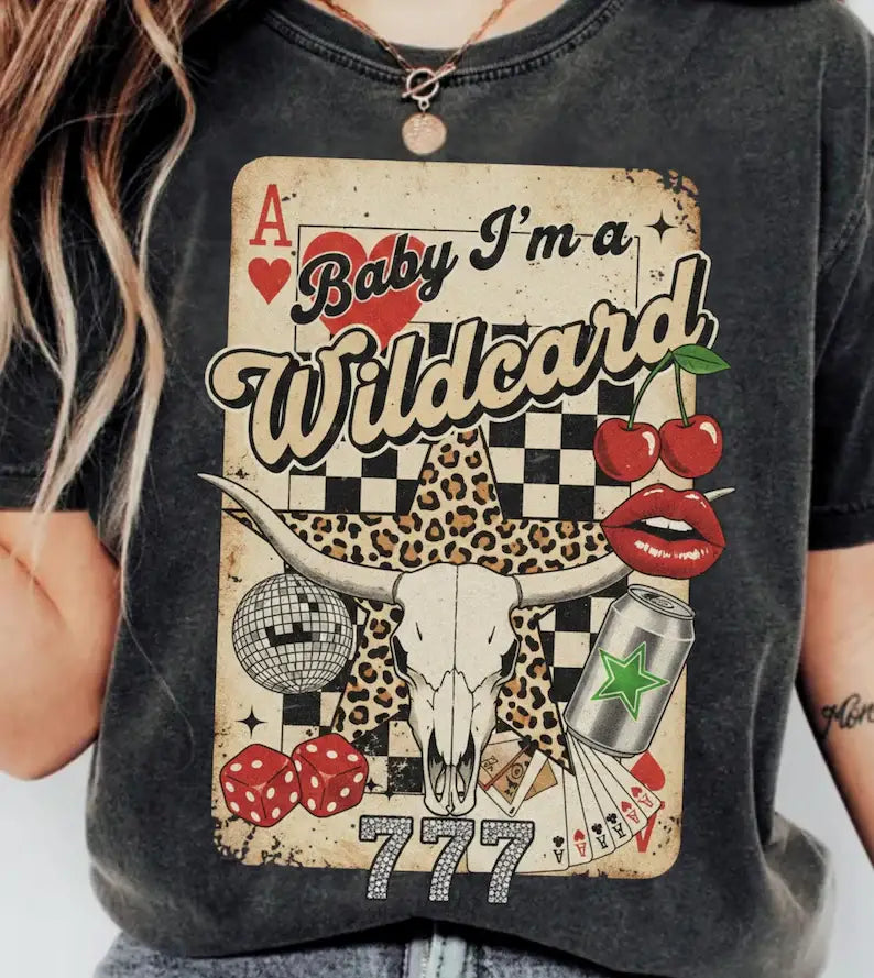 Baby I'm A Wildcard Comfort Colors Unisex , , , Long Sleeve Tee