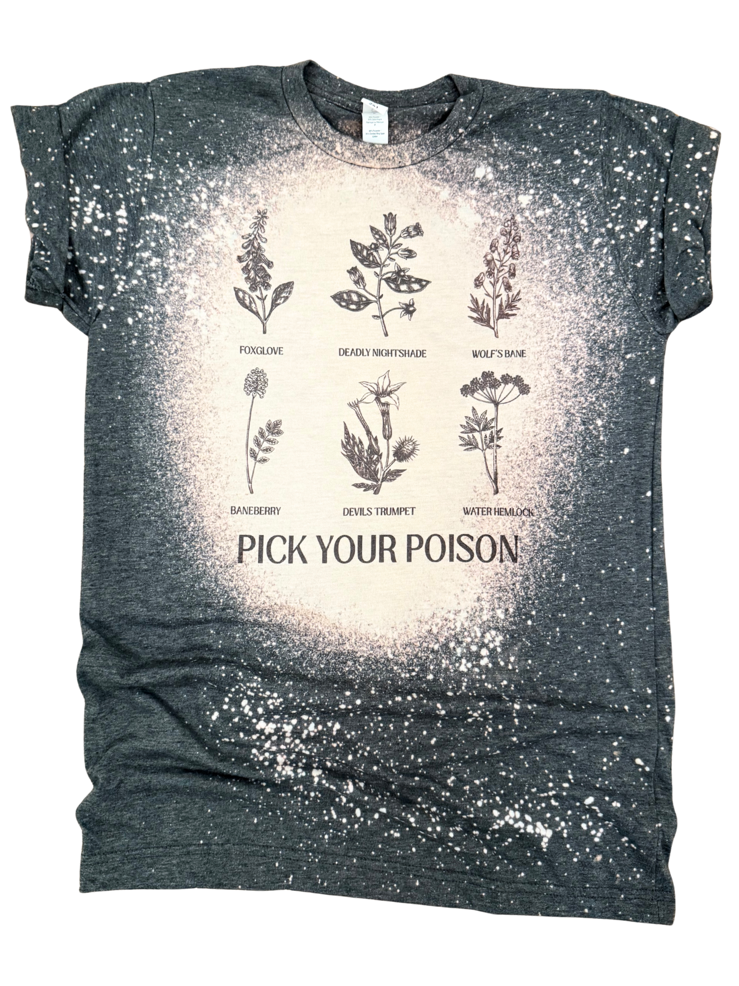 Pick Your Poison – Toxic Botanicals Signature Bleached Tee Unisex , , , Long Sleeve Tee